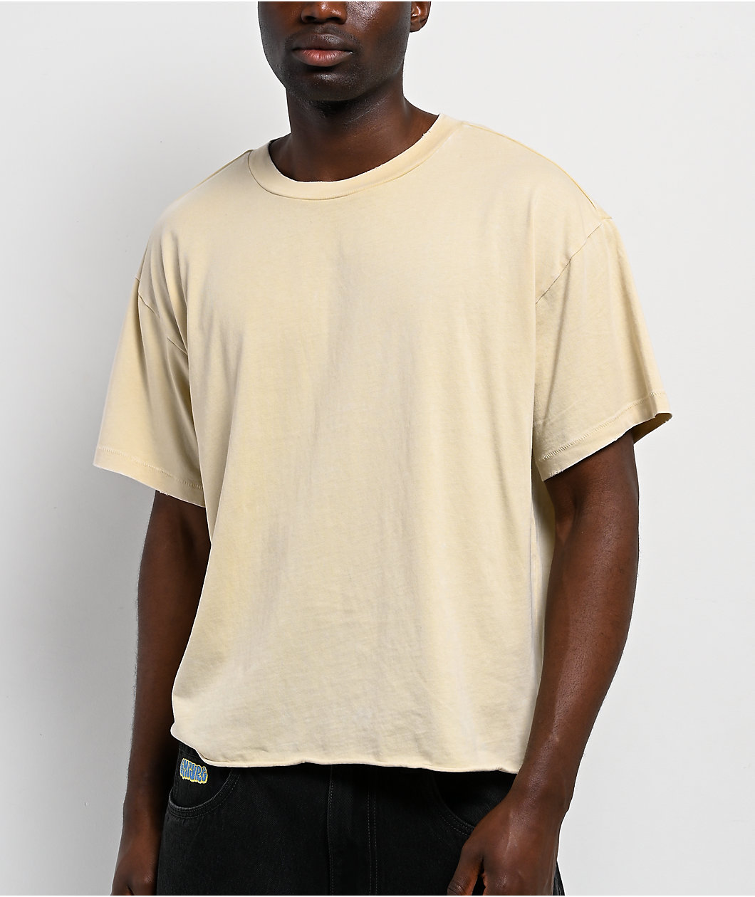 ITA Eon Distressed Sand Wash Crop T-Shirt