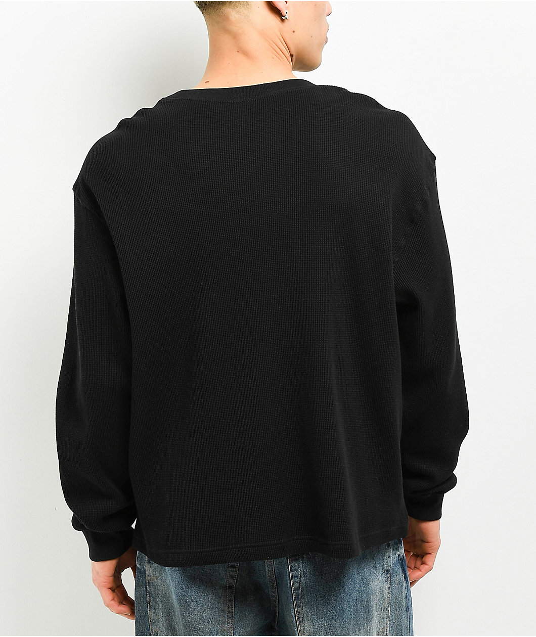ITA Flux Black Thermal Long Sleeve Boxy T-Shirt