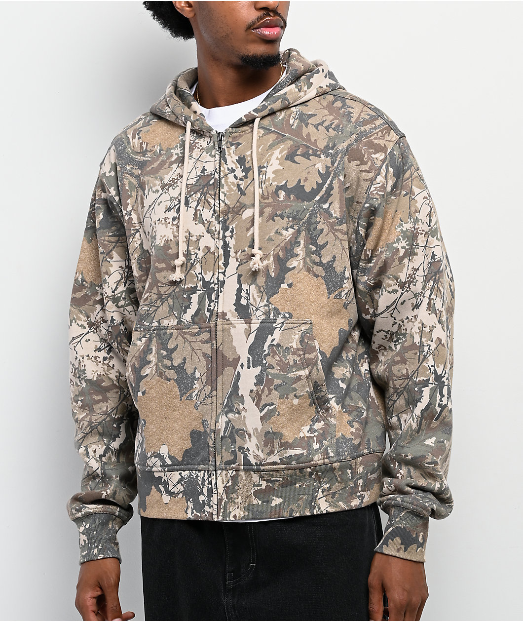 ITA Fractal Camo Crop Zip Hoodie