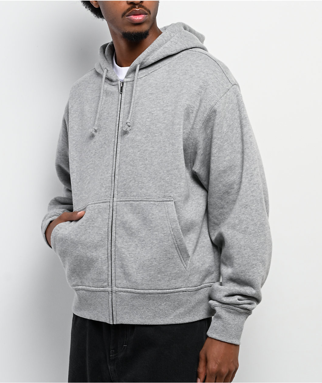 ITA Fractal Grey Crop Zip Hoodie