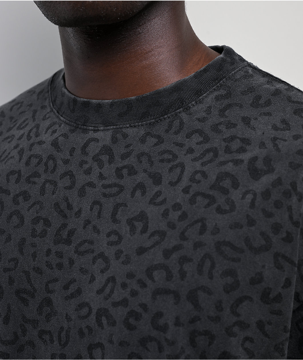 ITA Leopard Grey Heavyweight Boxy T-Shirt