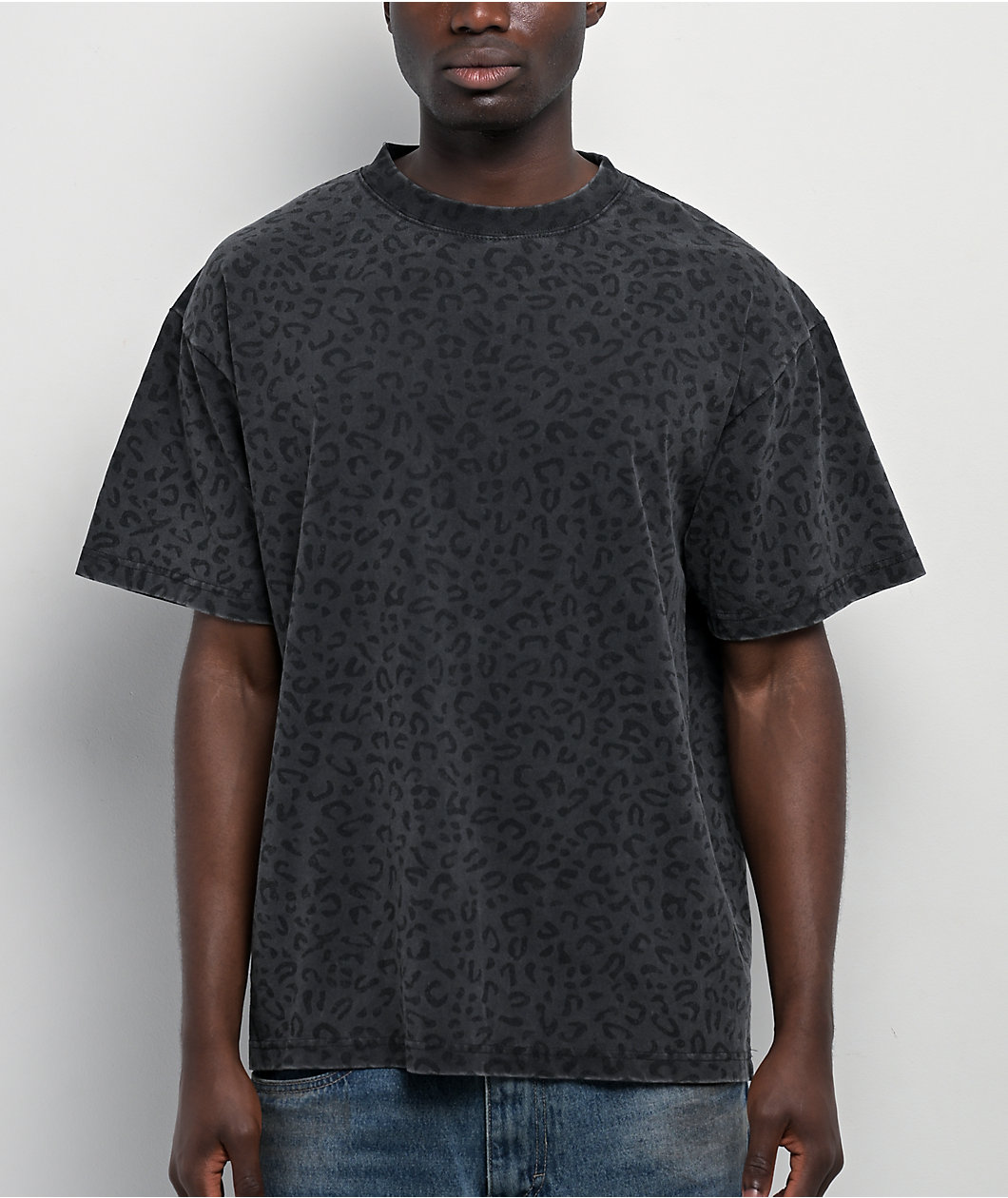 ITA Leopard Grey Heavyweight Boxy T-Shirt