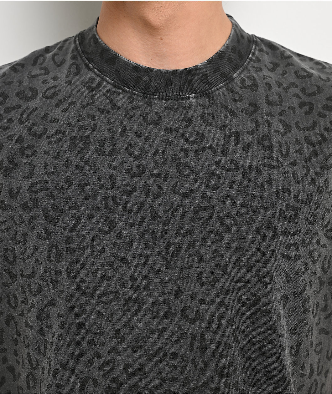 ITA Leopard Grey Wash Heavyweight Boxy Tank Top