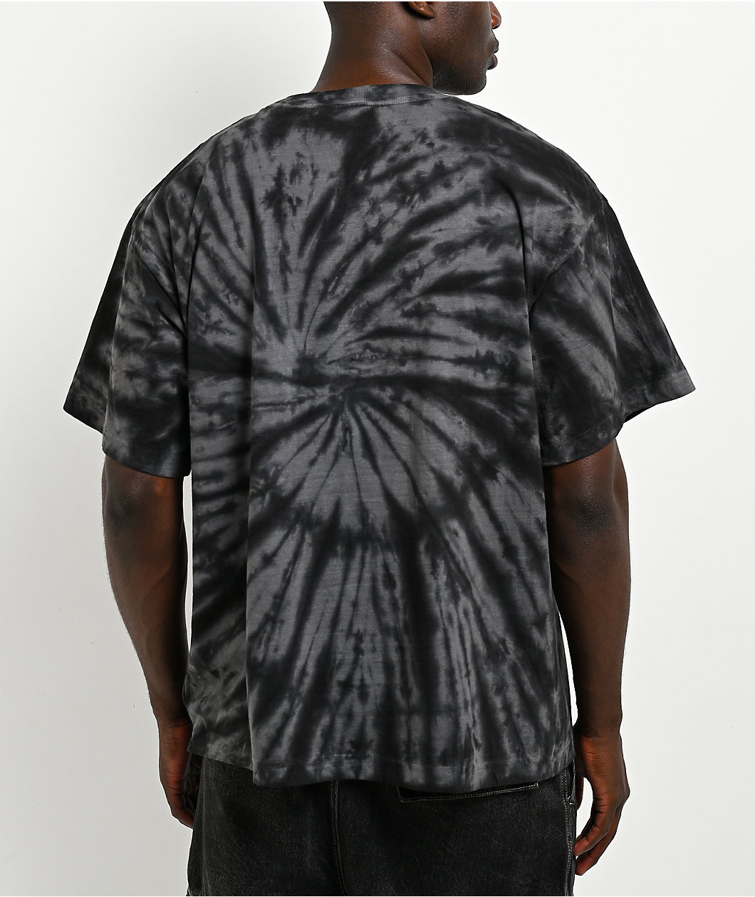 ITA Portal Black & Grey Tie Dye Boxy T-Shirt