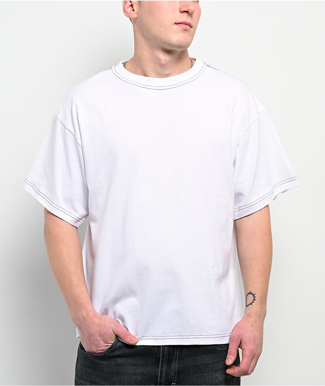ITA Portal Contrast White Boxy T-Shirt