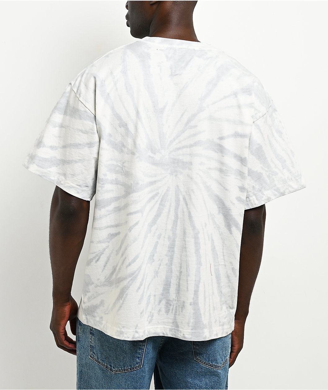 ITA Portal White & Grey Tie Dye Boxy T-Shirt