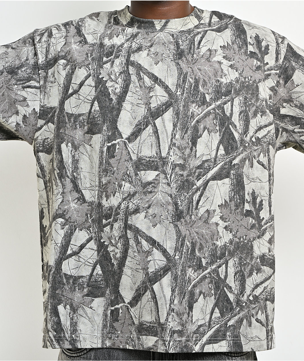 ITA Portal Wood Grey Wash Camo Boxy T-Shirt