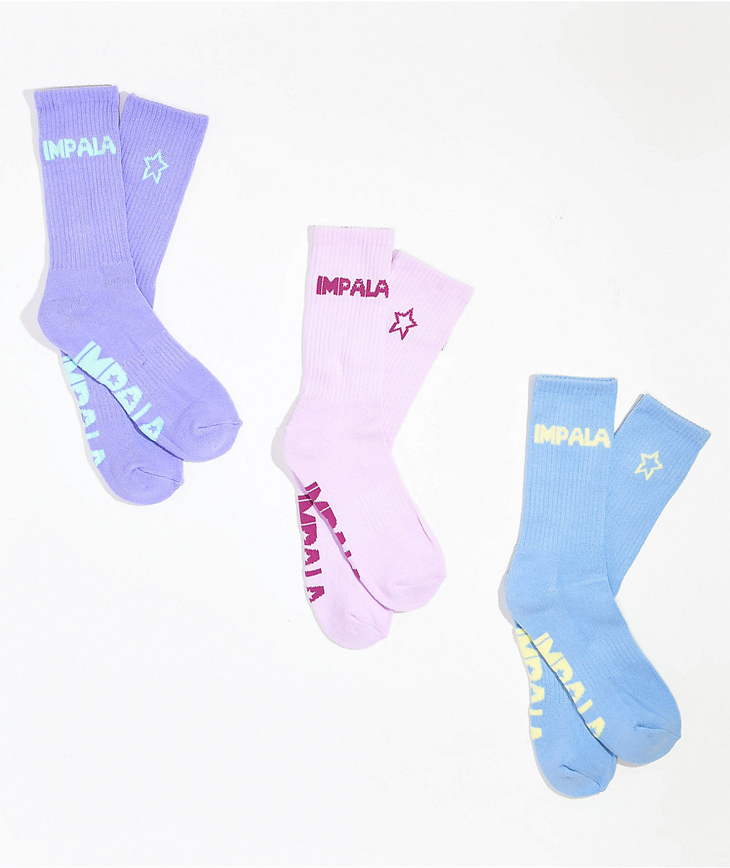 Impala Skate Pastel 3 Pack Crew Socks