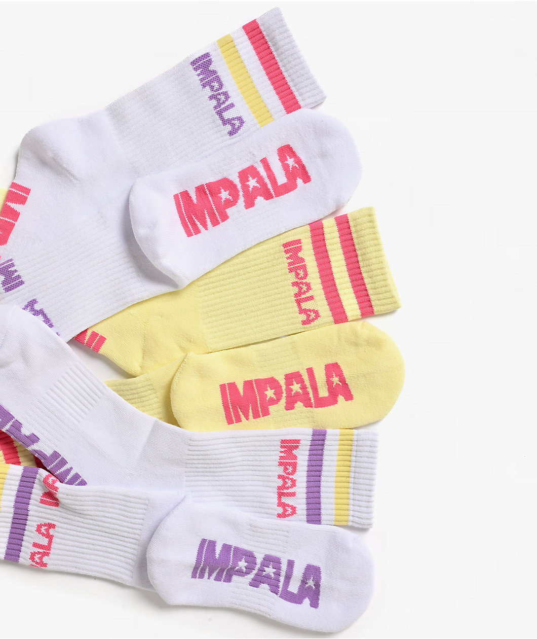 Impala Stripe 3 Pack Crew Socks