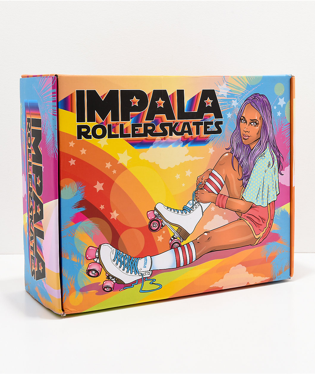 Impala Wavy Check Blue & Pink Roller Skates