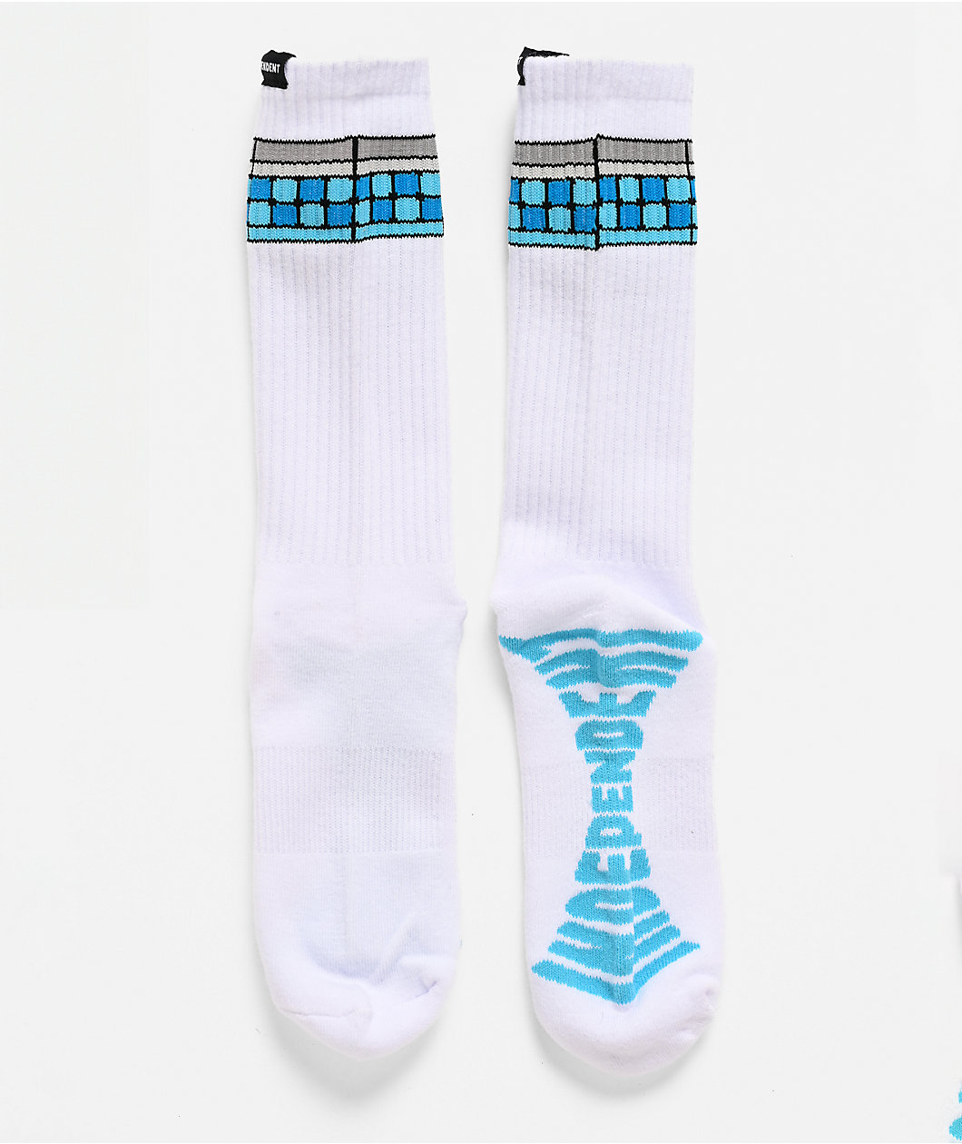 Independent Tile Span White Crew Socks