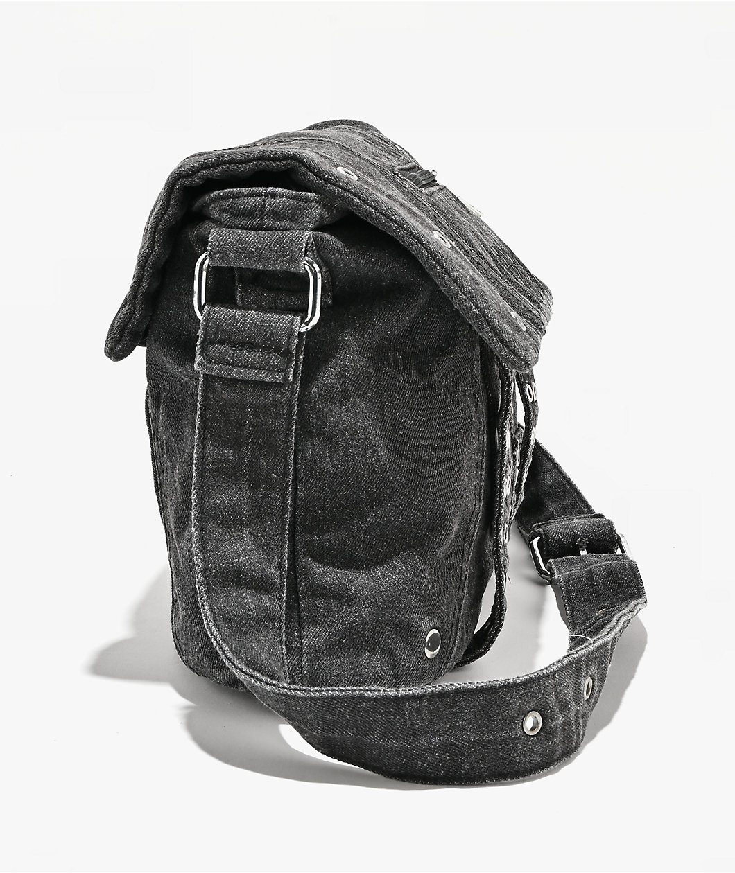 Insomnia Visuals Black Wash Denim Messenger Bag