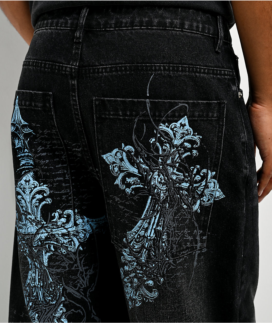 Insomnia Visuals Blade Black Wash Loose Fit Jeans