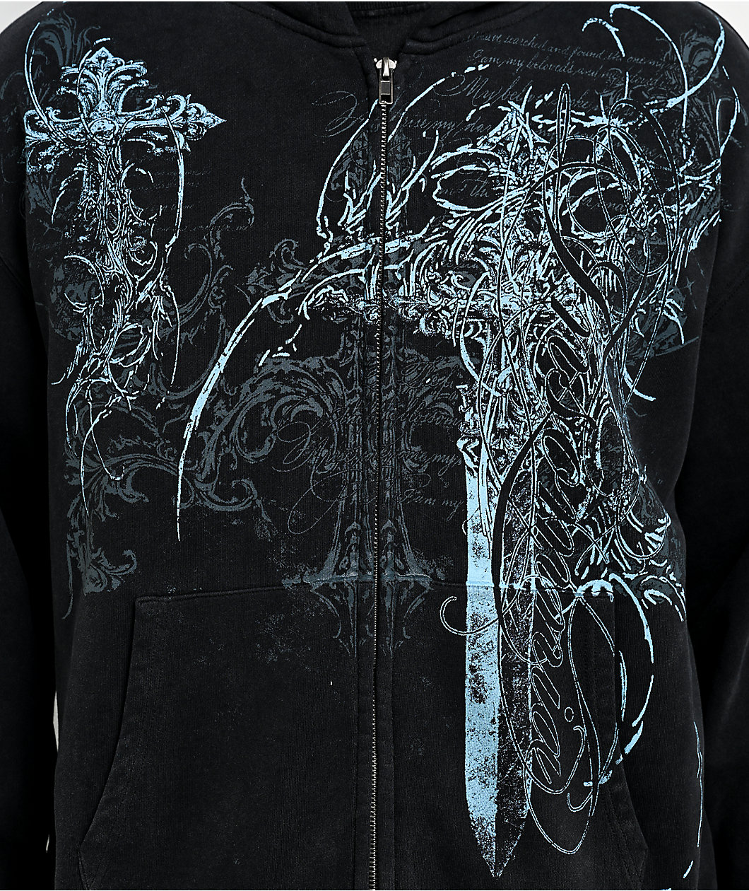 Insomnia Visuals Blade Black Wash Zip Hoodie