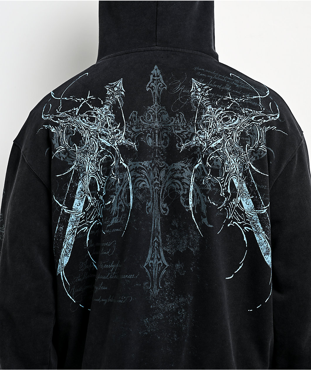 Insomnia Visuals Blade Black Wash Zip Hoodie