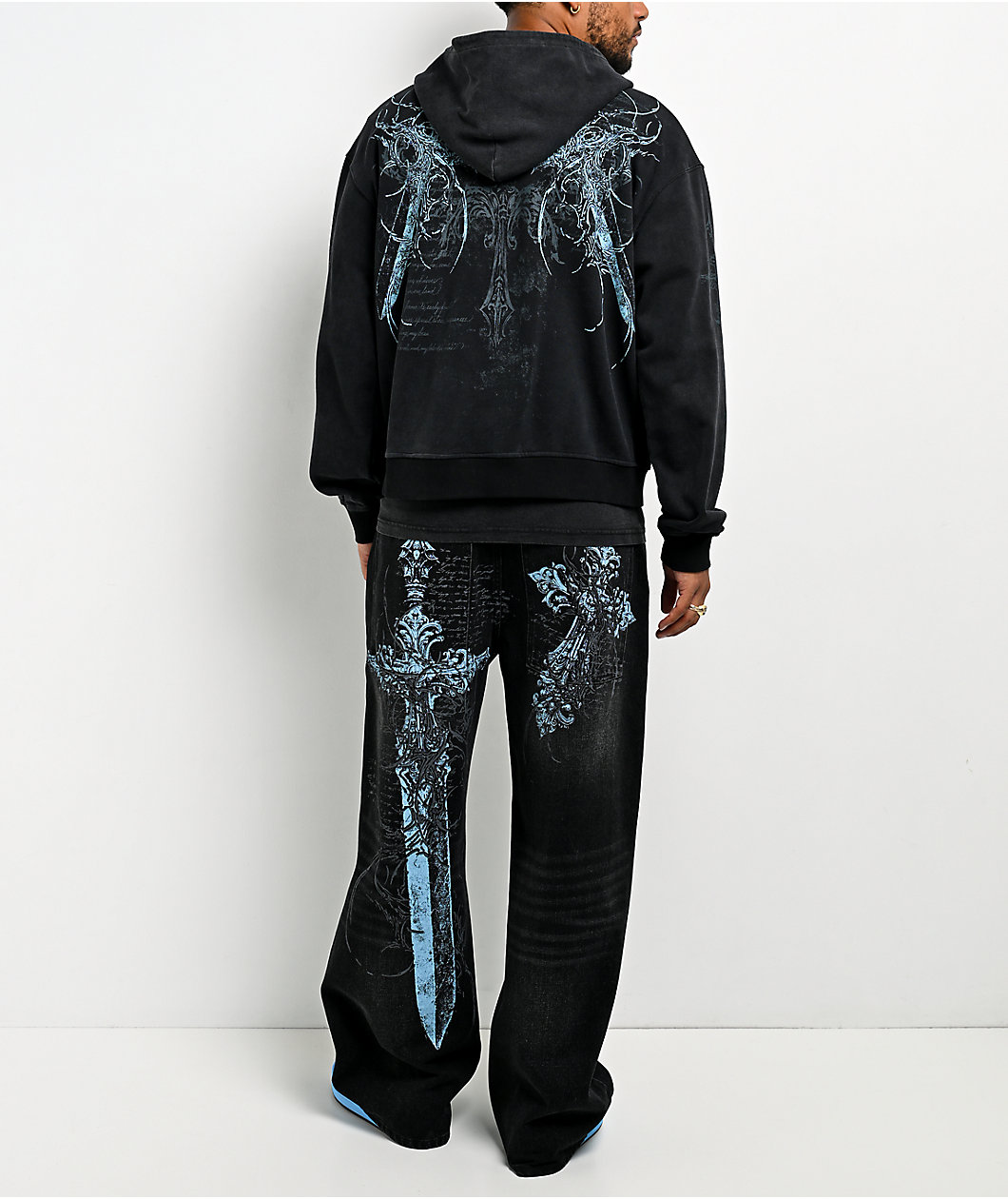 Insomnia Visuals Blade Black Wash Zip Hoodie