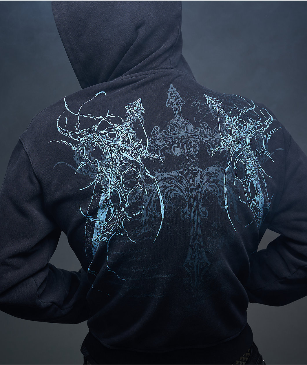 Insomnia Visuals Blade Black Wash Zip Hoodie