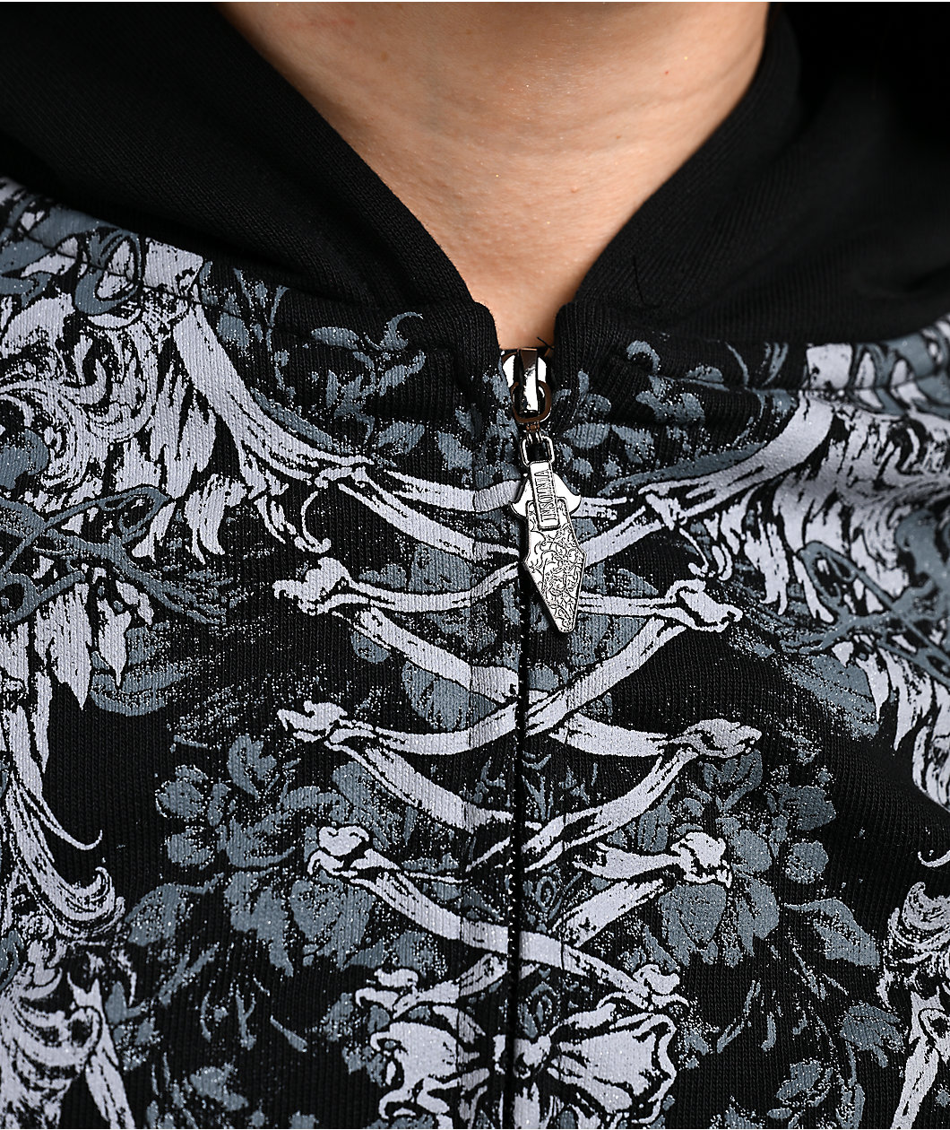Insomnia Visuals Corset Black Crop Zip Hoodie