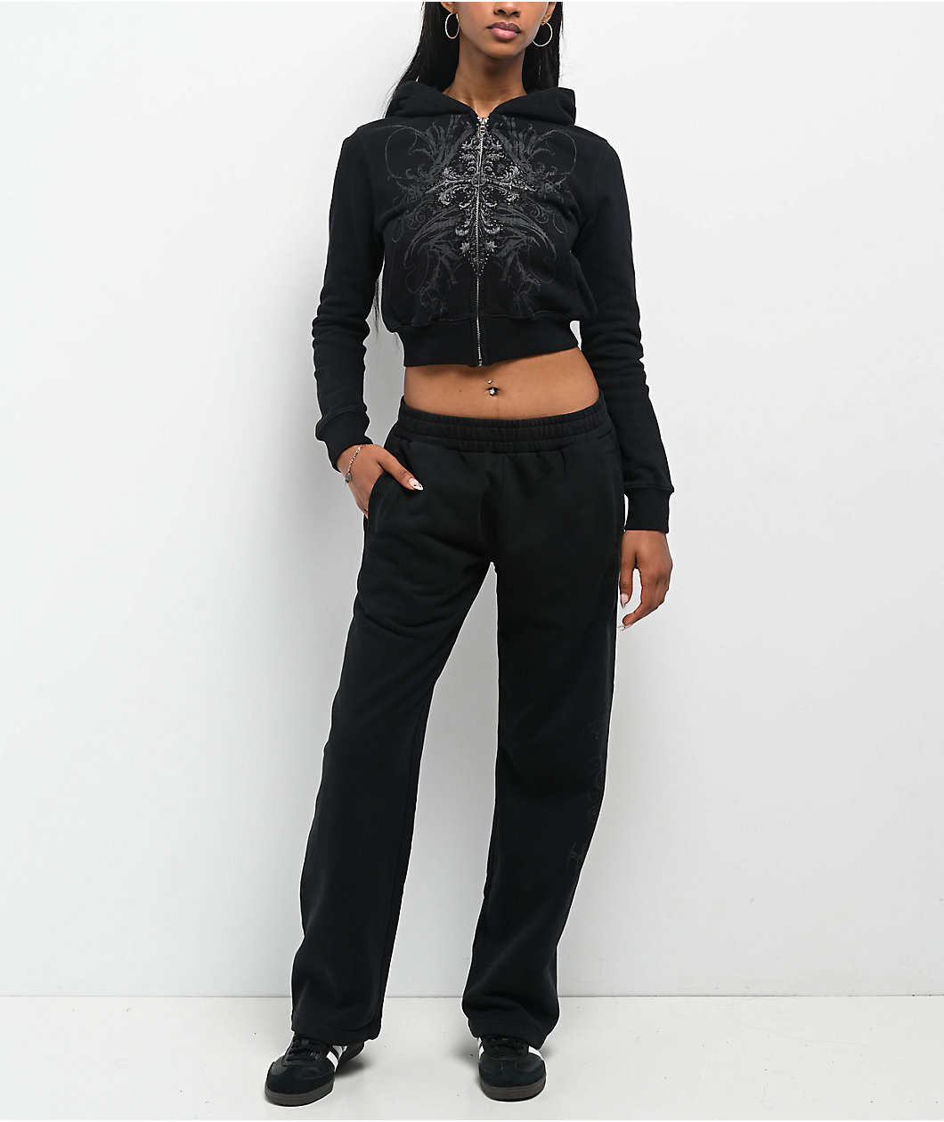 Insomnia Visuals Double Cross Black Sweatpants