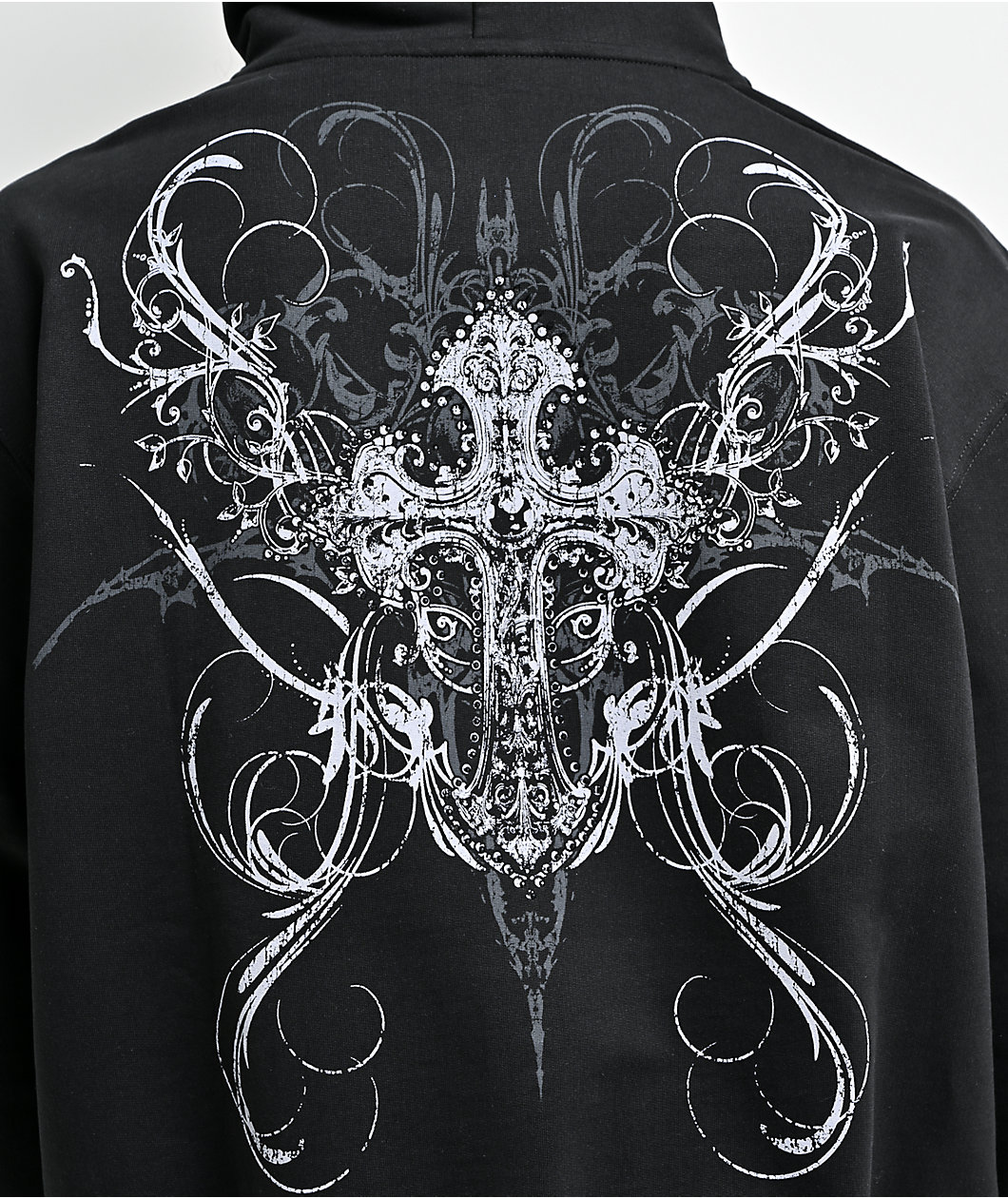 Insomnia Visuals Double Cross Black Zip Hoodie