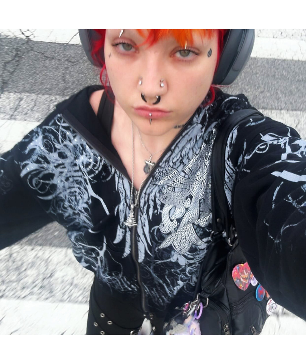 Insomnia Visuals Eclipse Rhinestone Black Zip Hoodie