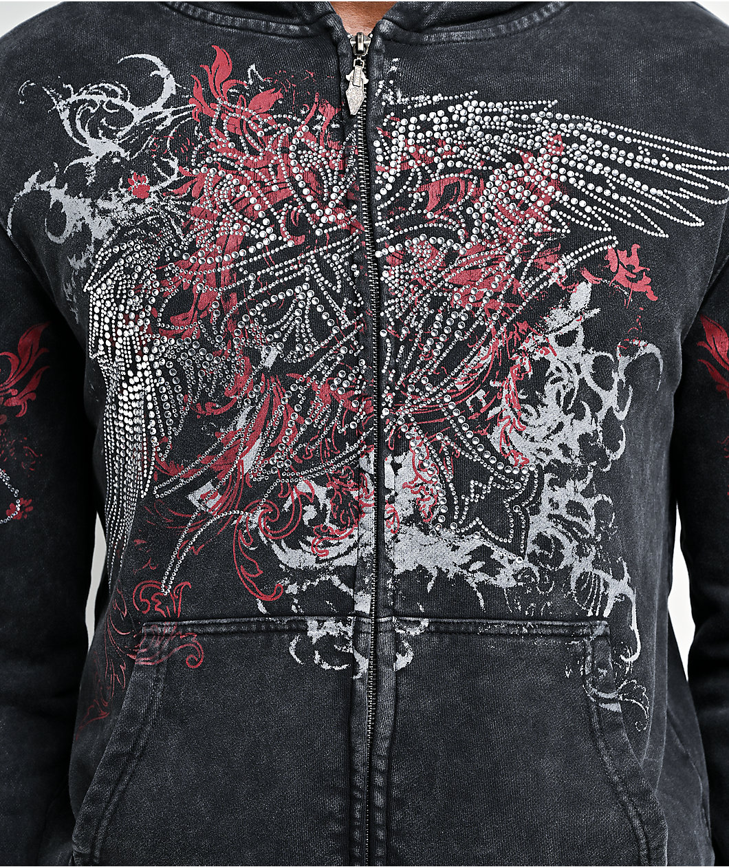 Insomnia Visuals Emblem Black Wash Zip Hoodie