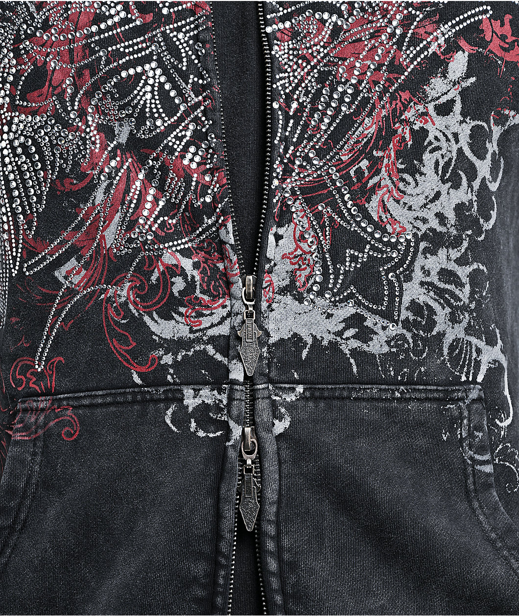 Insomnia Visuals Emblem Black Wash Zip Hoodie