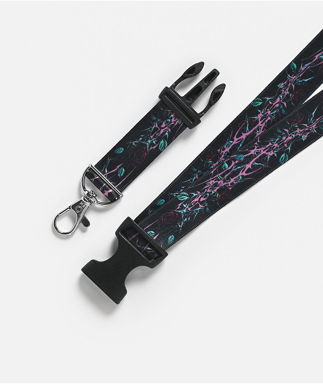 Insomnia Visuals Roses Black Lanyard