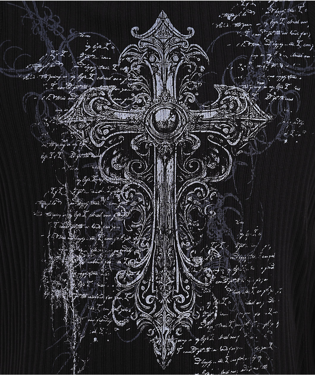 Insomnia Visuals Scripture Ribbed Black Long Sleeve Oversized T-Shirt