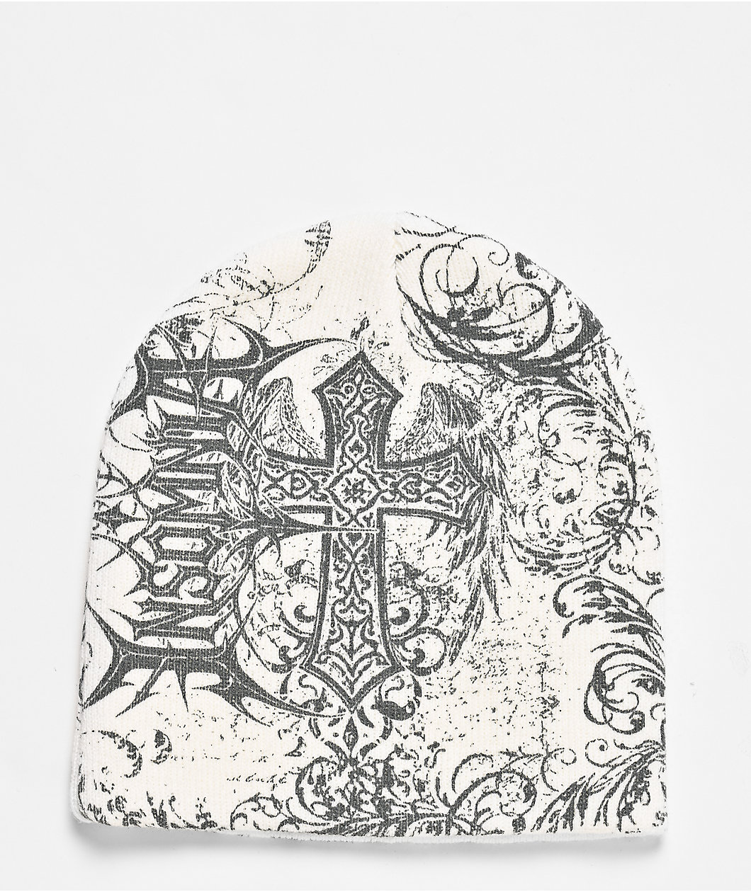 Insomnia Visuals Scriptures White Skully Beanie