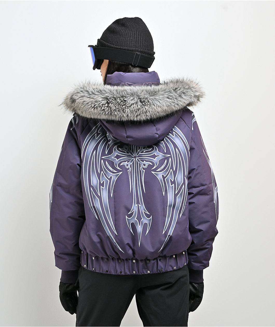 Insomnia Visuals Sigil Faux Fur Purple Snowboard Jacket