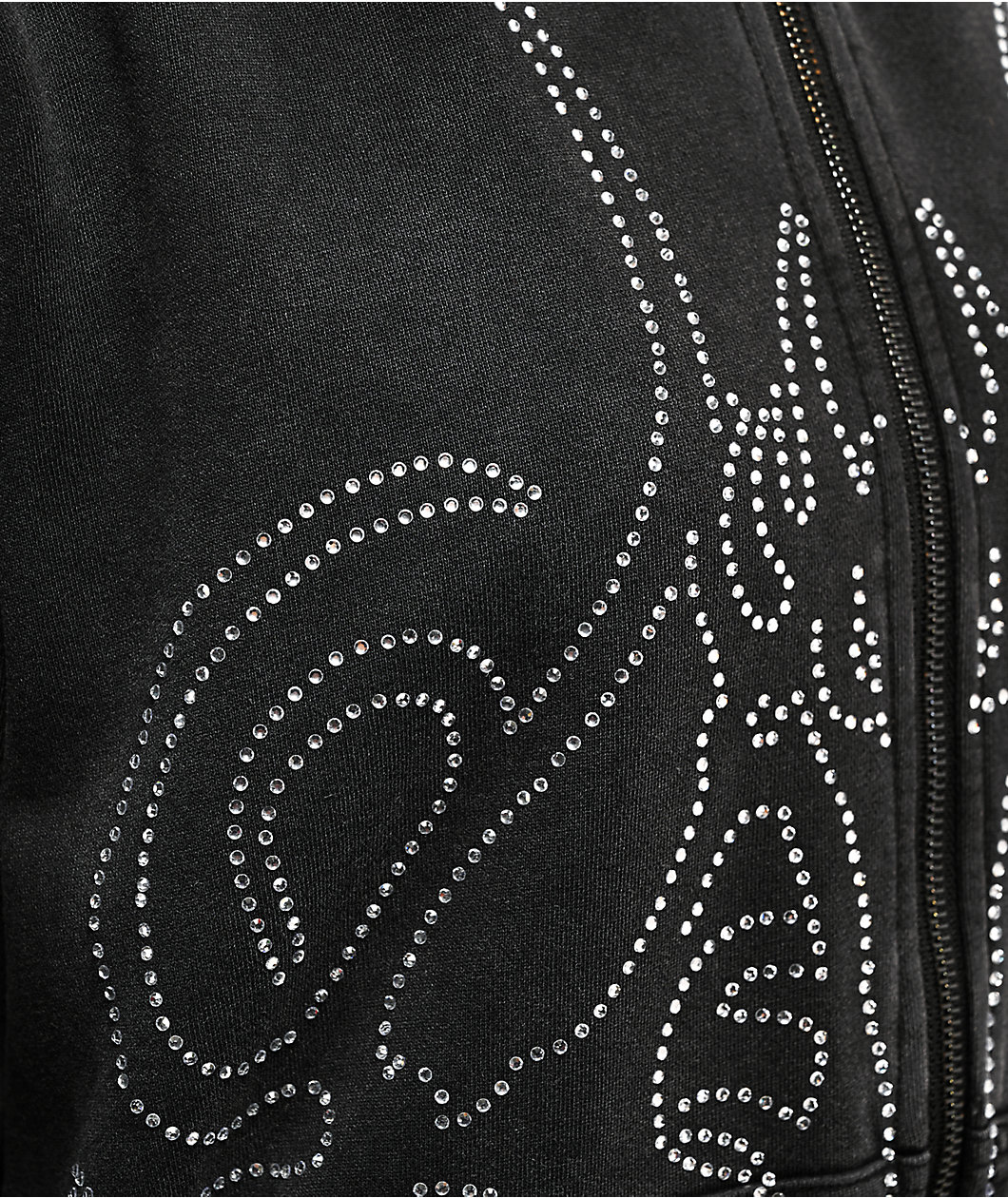 Insomnia Visuals Sigil Rhinestone Black Zip Hoodie