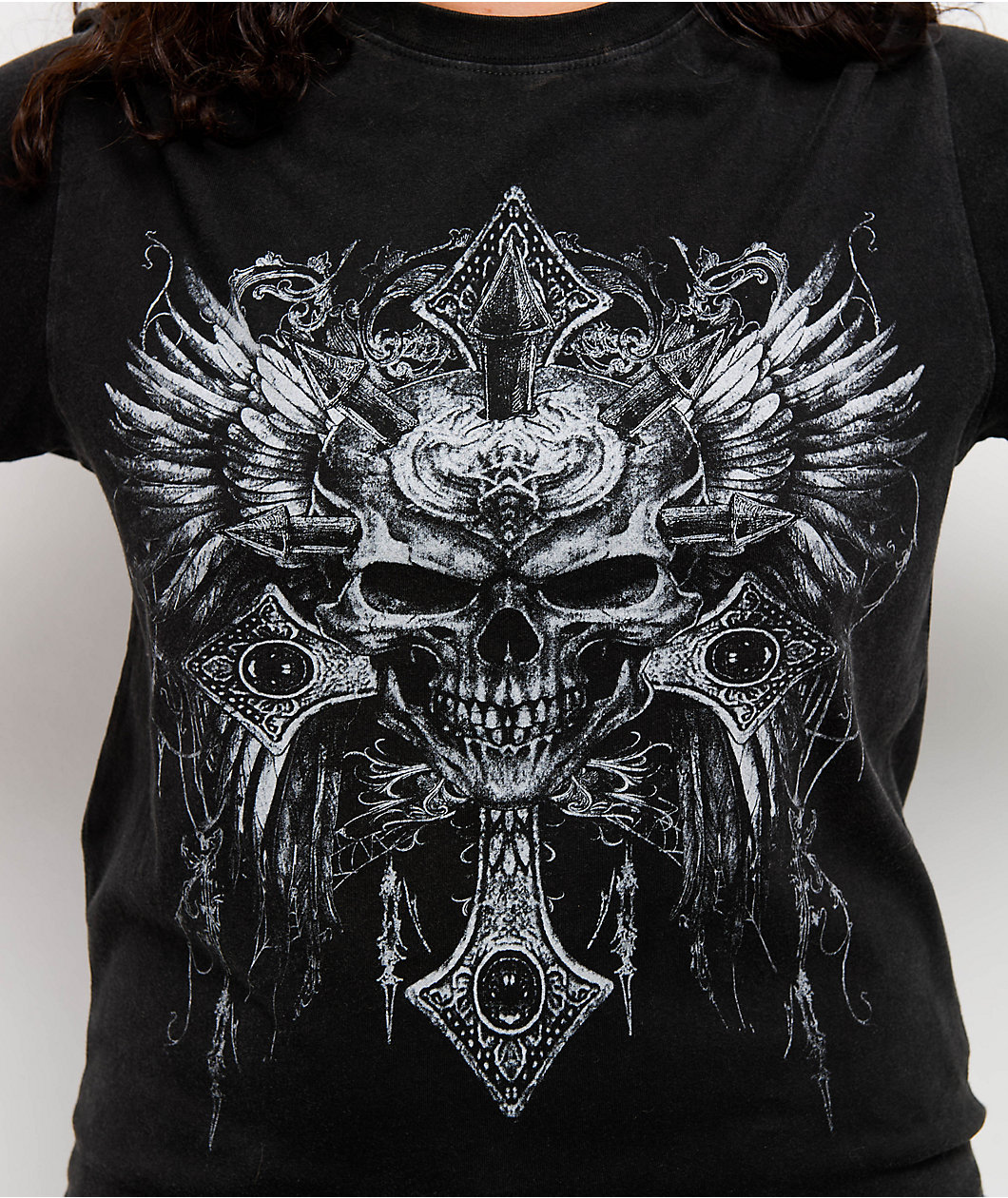 Insomnia Visuals Skulls Black Wash T-Shirt