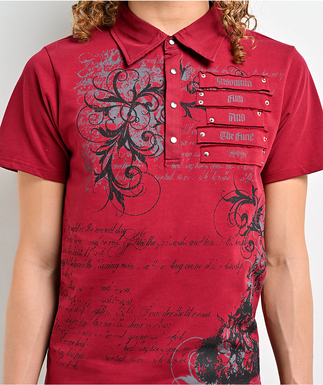 Insomnia Visuals Thorns Red Polo Shirt