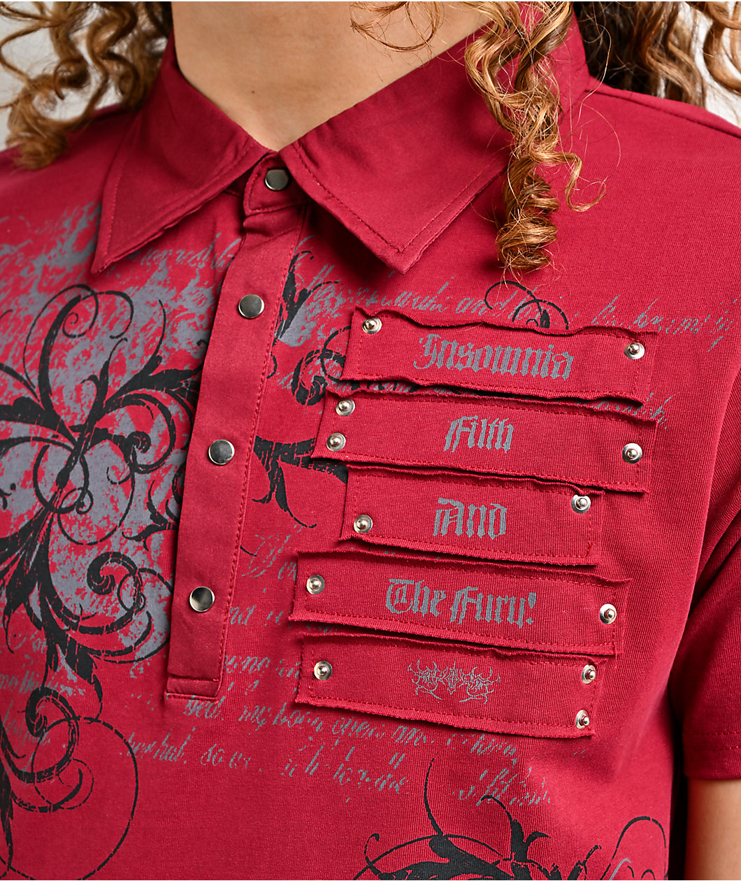 Insomnia Visuals Thorns Red Polo Shirt