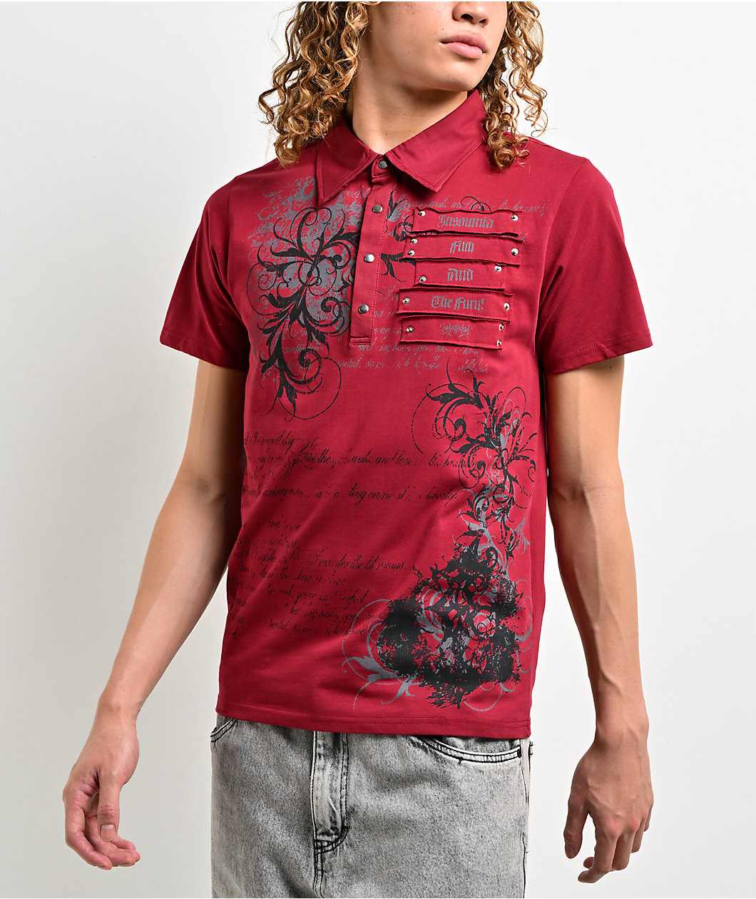 Insomnia Visuals Thorns Red Polo Shirt