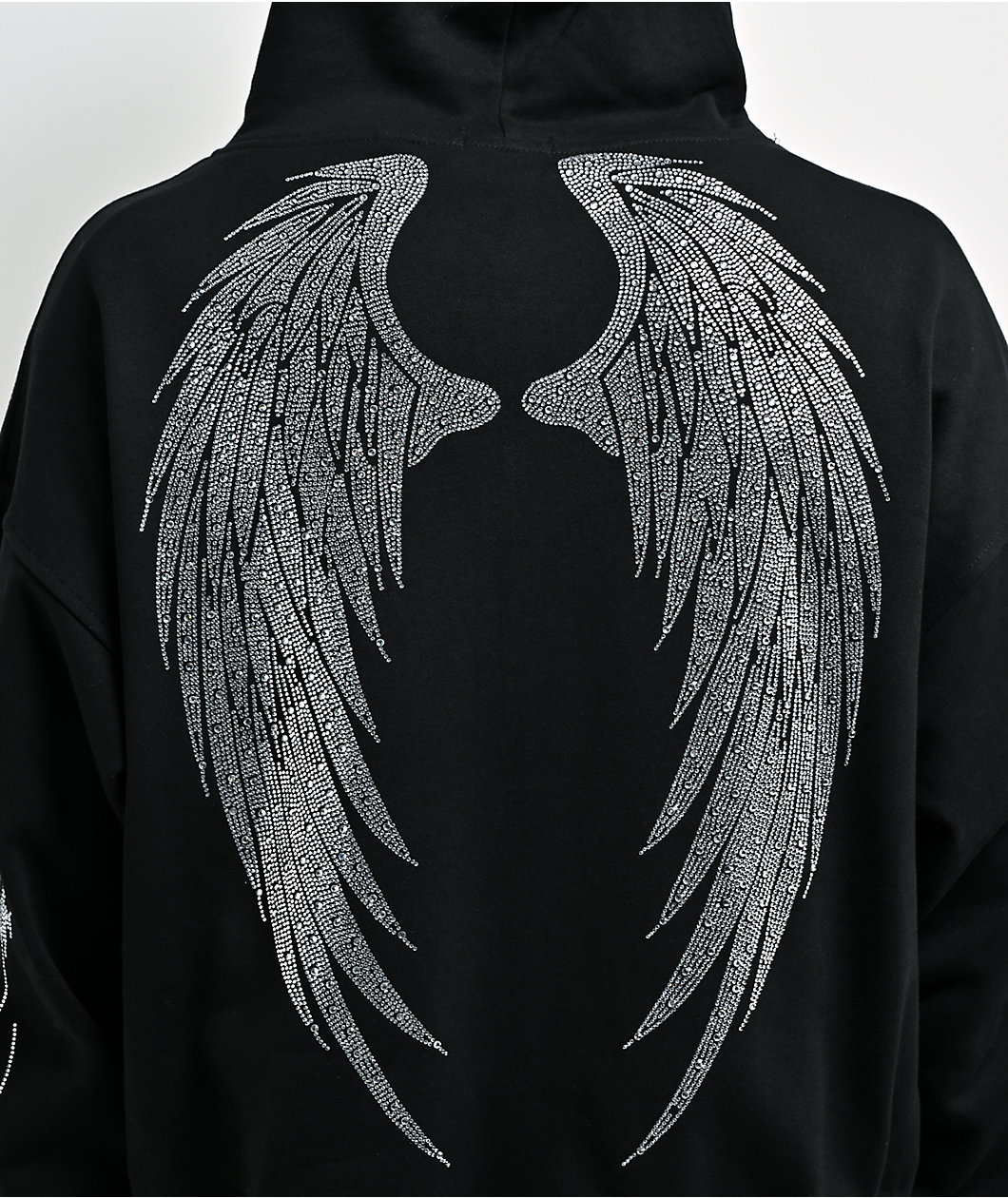Insomnia Visuals Thorns Rhinestone Black Zip Hoodie