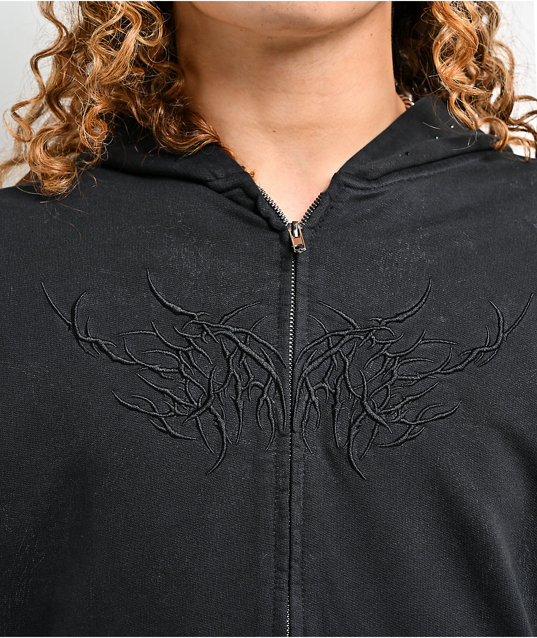 Insomnia Visuals Tonal Black Zip Hoodie