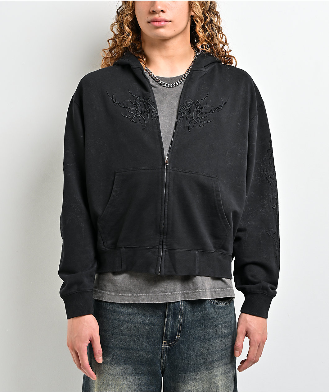 Insomnia Visuals Tonal Black Zip Hoodie