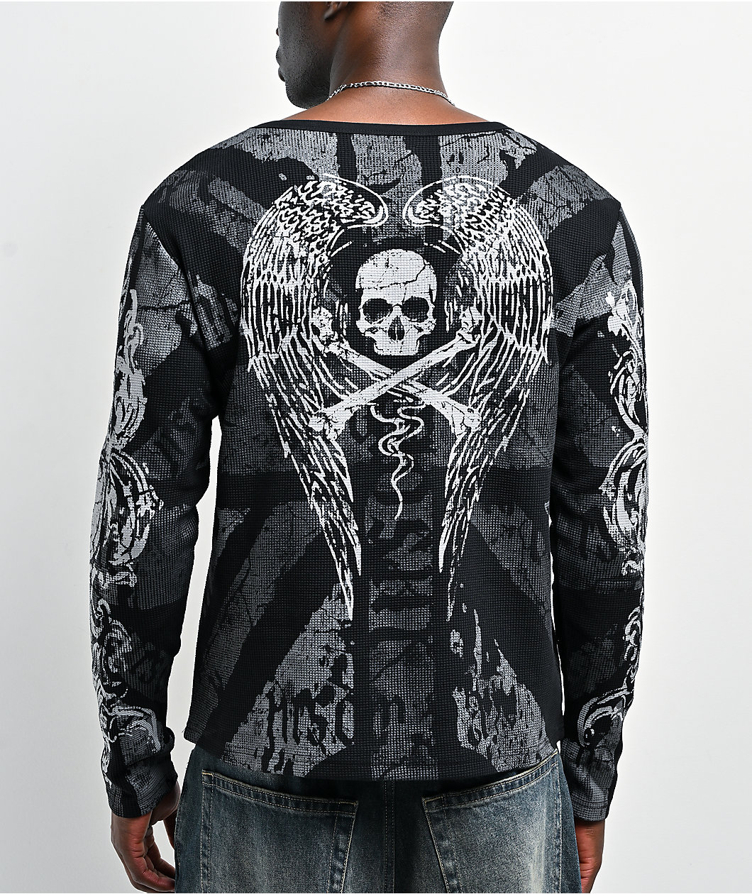 Insomnia Visuals Union Black Thermal Long Sleeve T-Shirt