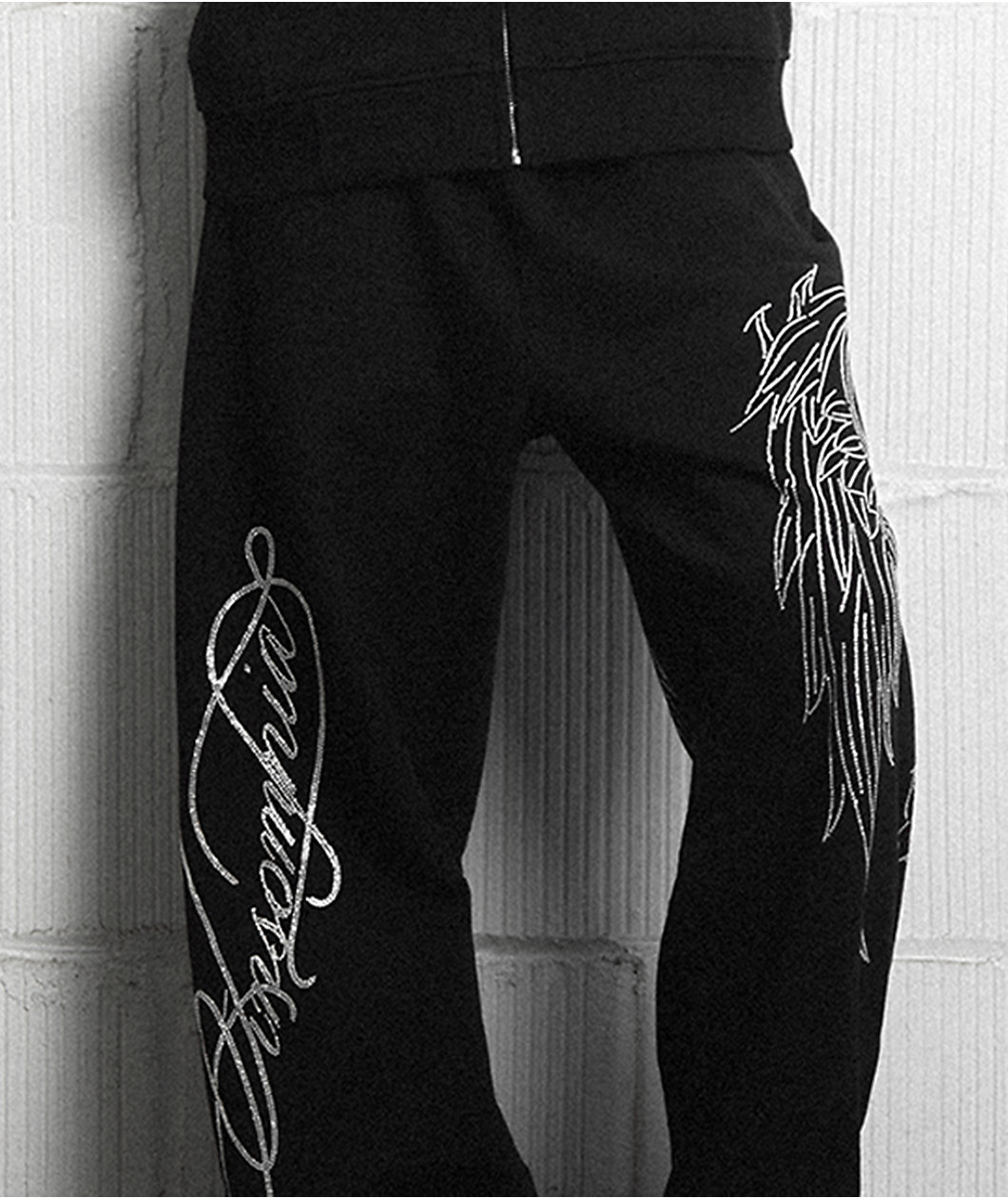 Insomnia Visuals Winged Cross Black Sweatpants