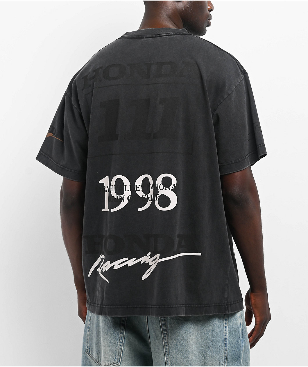 JT Racing x Honda Pump Black Washed T-Shirt