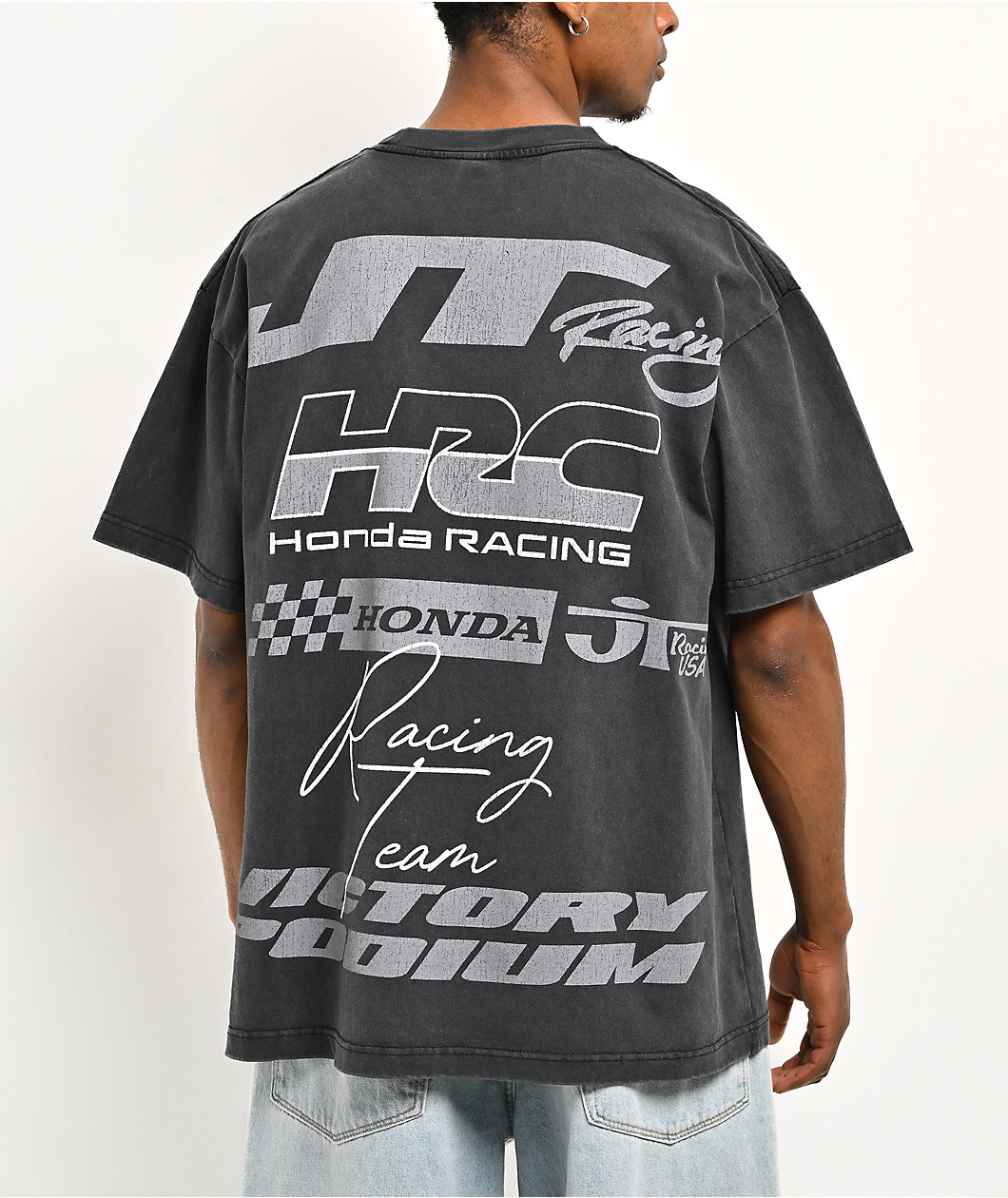 JT Racing x Honda Vintage Black T-Shirt