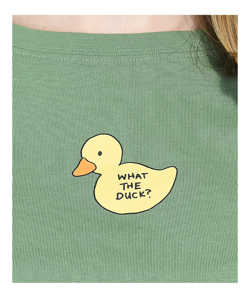 JV by Jac Vanek What The Duck Green Crop T-Shirt