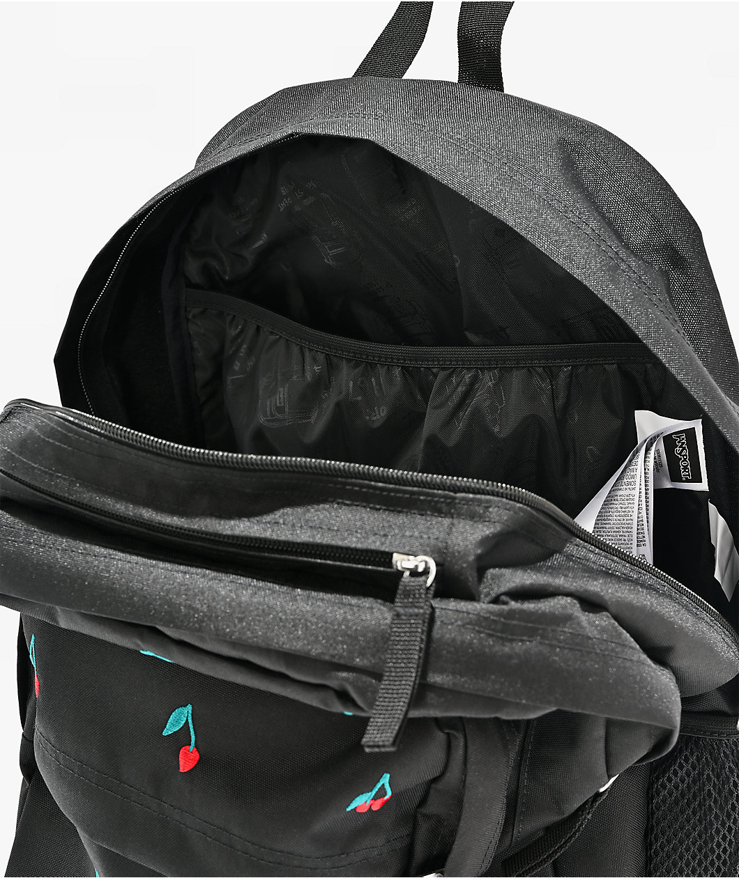 Jansport Big Plans Embroidered Cherry Black Backpack