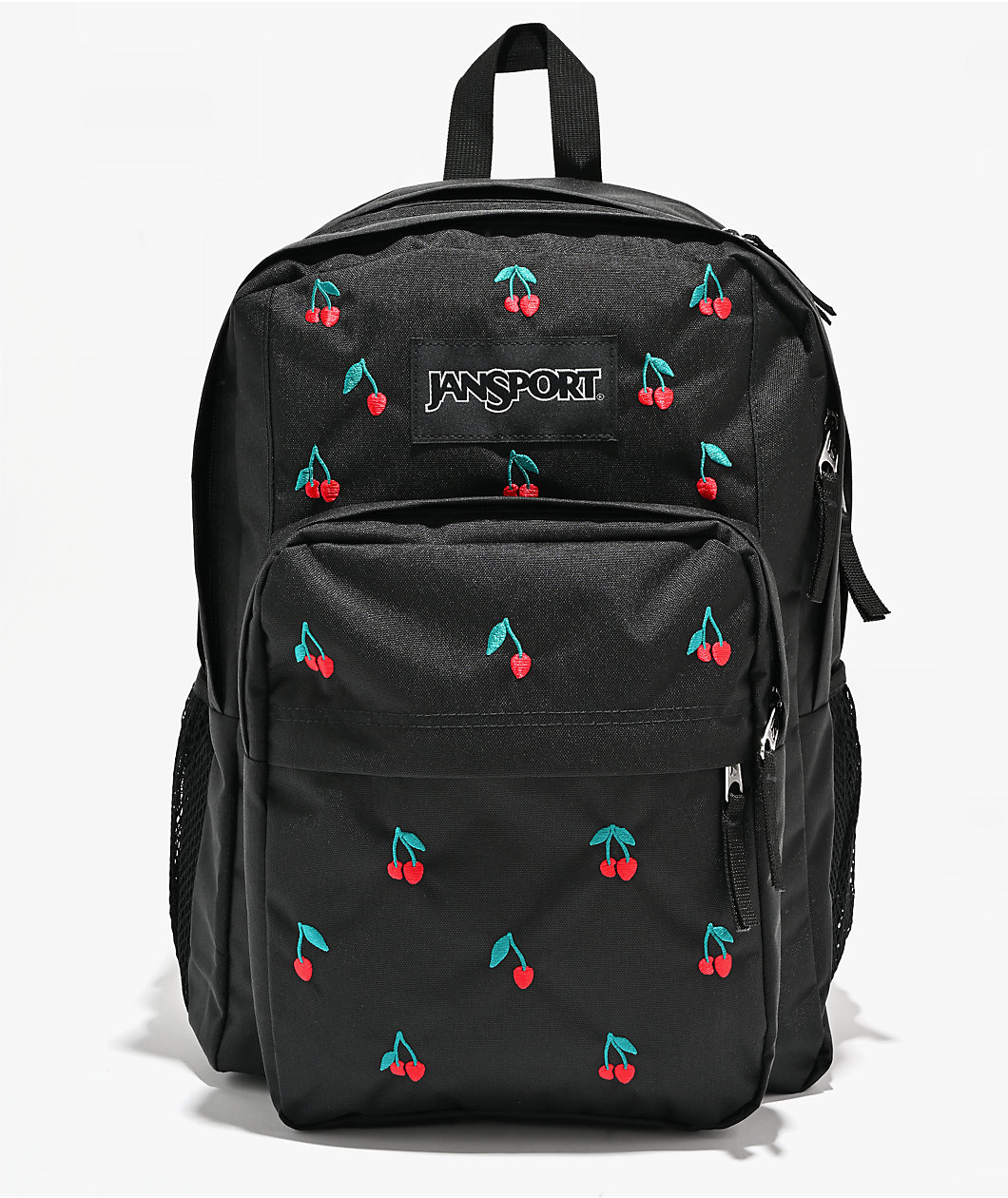 Jansport Big Plans Embroidered Cherry Black Backpack