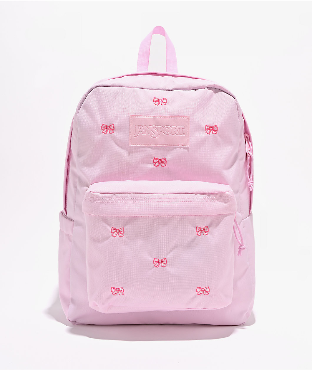 Jansport Superbreak Plus Embroidered Bows Pink Backpack