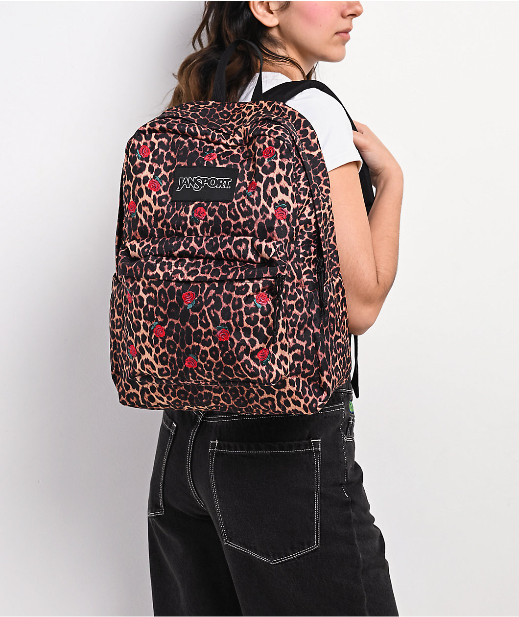 Jansport Superbreak Plus Leopard Rose Brown Backpack