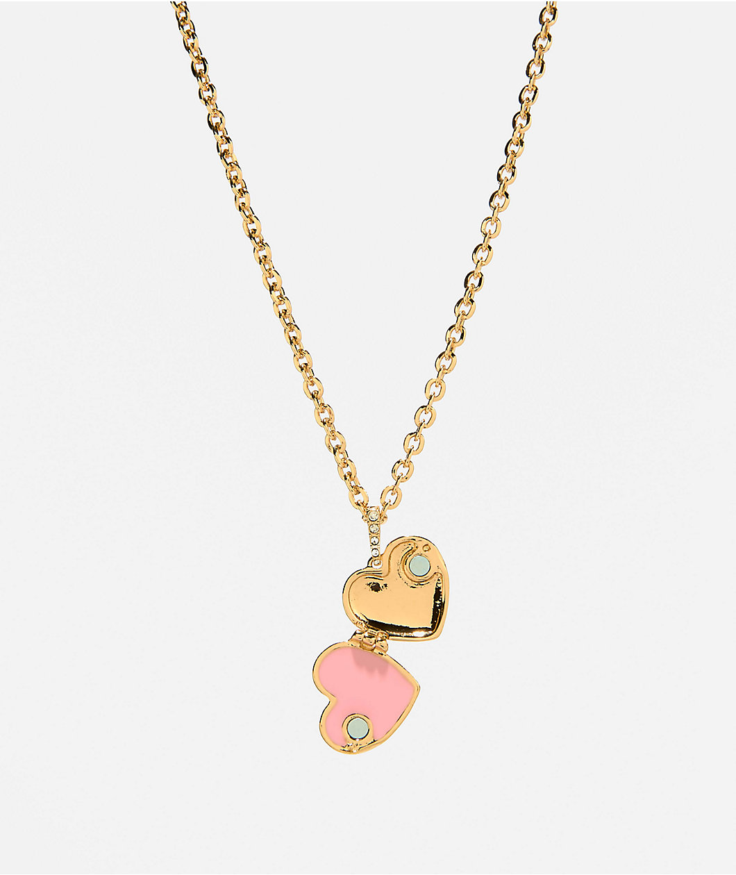 Juicy Couture Crystal Heart Goldtone Locket Necklace