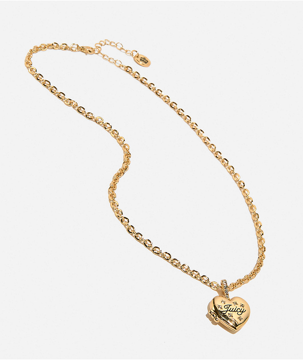 Juicy Couture Crystal Heart Goldtone Locket Necklace